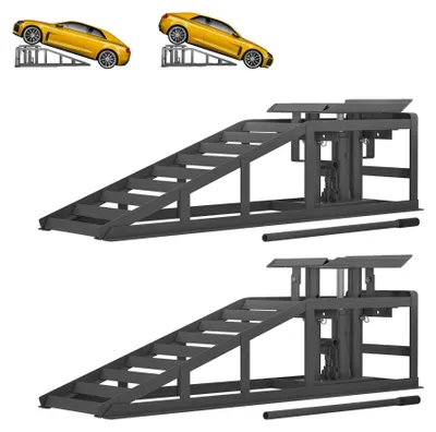 Image de Rampe pour remorque automobile, réglable en hauteur, capacité de charge de 2 000 kg, kit de rampe de chargement, A