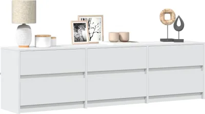 Produktbild von Möbel TV-Schrank mit LED-Beleuchtung Weiß 180x34x50 cm Holzwerkstoff - TV-Schränke 3307926
