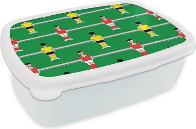 Produktbild von KitchenYeah® Lunchbox Brotzeit Brotdose 17x11 cm Muster - Fußball - Sport Kinder Brotzeitdose - Lunch Box - Kinder - Sandwich-Box - Schulbox - Lunch Boxen