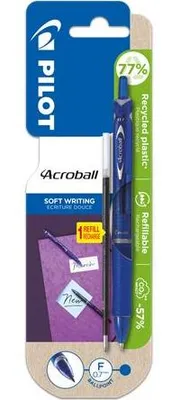 Obrázek produktu pro Kuličkové pero "Acroball", modrá + náplň, 0,25 mm, PILOT BAB-15F-L 0.7+BRFV-10F-BT