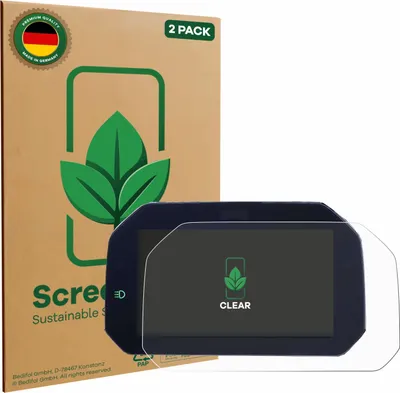Produktbild von 2x ScreenLeaf Schutzfolie für BMW F 900 R 2019 Connectivity TFT 6.5" nachhaltiger Displayschutz Display Schutz Folie Klar Transparent