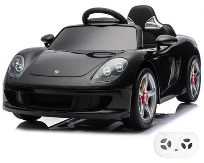 Produktbild von Porsche Carrera GT Elektro-Kinderauto 12V (1–5 Jahre) – Vollausstattung mit Fernbedienung, Ledersitz, Bluetooth & EVA-Reifen – Offiziell lizenziertes Kinder Elektroauto – Schwarz