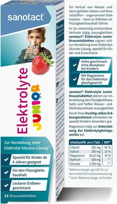 Produktbild von Sanotact Elektrolyte Junior Brausetabletten 16 St