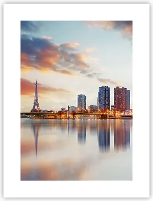 Produktbild von Poster - Poster ohne Rahmen - Fluss Wolkenkratzer Ansicht Eiffle - 30x40 cm - Wand Bild - Wanddeko - Wandbilder - Kunstposter - Wandposter - Bilder - Kunstdruck - Wandbild - P2XPA30x40-2831