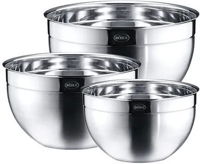 Produktbild von RÖSLE Schüssel-Set 3-tlg, 16, 20 und 24 cm, Silber