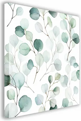 Zdjęcie produktu dla OBRAZ NA PŁÓTNIE 001 Akwarelowe listki 30x30cm