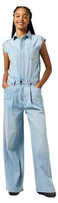 Productafbeelding van Wrangler - Broek dames - Regular fit - Broekpak - Lichtblauwe wassing
