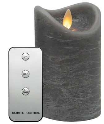 Image de Bougie Tronje LED en cire véritable 15cm Gris