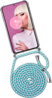 Produktbild von TWIST-Case + TWIST-Cord für Samsung Galaxy S21 Plus, Farbe:Bubblegum (Silber)