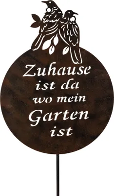 Produktbild von Gartenstecker Vögel auf Kugel Metall Beet Stecker Deko Vogel Figur Skulptur