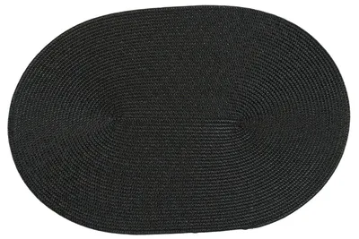 Produktbild von Platzset Polypro Schwarz oval ca. 45x30 cm Platzdeckchen Tischset geflochtene Optik