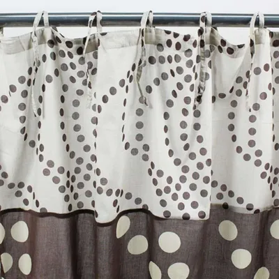 Immagine prodotto di Voile di cotone con motivo a pois bianchi e cioccolato 110x250
