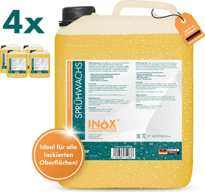 Produktbild von INOX® Sprühwachs 4x 5L Auto Spray Wax Autowachs Versiegelung Schnellwachs Lack