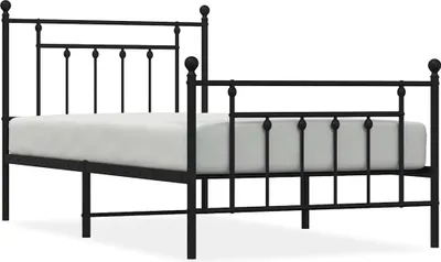 Obrázok produktu pre vidaXL Detská posteľ s čelom a nohami kovová čierna 100x190 cm