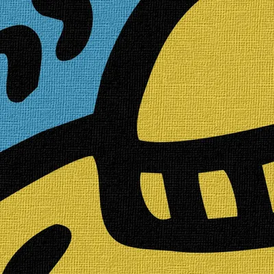 Zdjęcie produktu dla HARING – KIDNAPPING – Obraz na płótnie na drewnianym blejtramie 100 x 100 cm