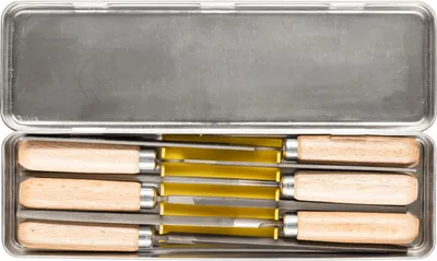 Produktbild von PFERD Schlüsselfeilen-Set mit Holzheft 6-tlg. 100mm Hieb 2 für filigrane Feilarbeiten (265 K), Datensatz, Aluminium, Messing, Bronze, Eisenguss, Gussstahl, Kupfer, Stahl, Zink, 100 mm, Deutschland
