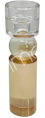 Productafbeelding van Kaarsenhouder OBSCURA, Ø5x20cm, transparant met gouden glans