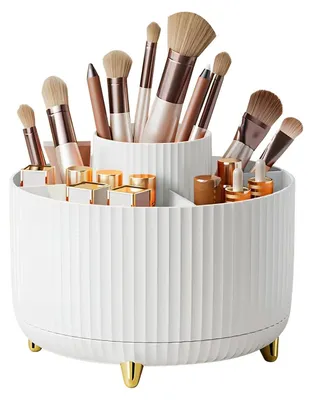 Immagine prodotto di Omgoods - Porta pennelli da trucco di grande capacità - Organizzatore girevole a 360° per cosmetici