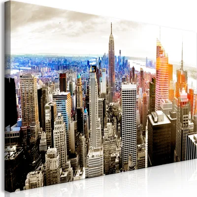 Produktbild von Wandbild Mega XXXL New York 250x125 cm Einteiliger XXL-Format Kunstdruck zur Selbstmontage Leinwandbilder moderne Bilder DIY Wanddekoration Wohnung Deko NY City Stad d-B-0189-ak-g
