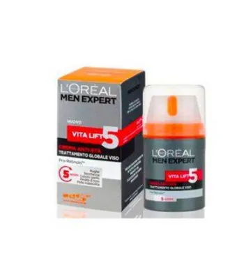 Produktbild von L’Oréal Paris Men Expert Vita Lift 5, Männer, Anti-Aging, Feuchtigkeitsspendend, Aqua/water, Dimethicone, Glycerin, Octyldodecanol, Alcohol denat., PEG-20 methyl glucose..., Vitamin E, 50 ml, 1 Stück(e)