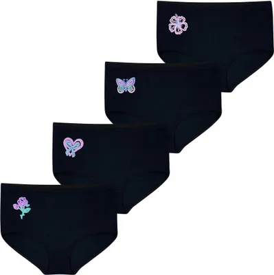Produktbild von 4 Damen Taillenslips aus Baumwolle - Schwarz 40/42