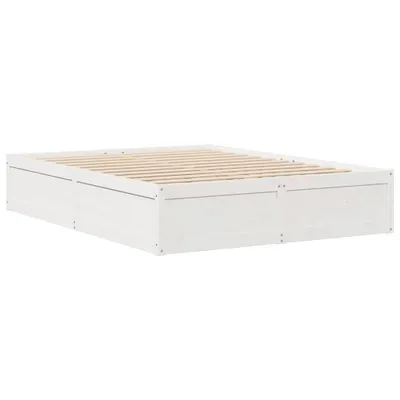 Produktbild von vidaXL Massivholzbett ohne Matratze Weiß 140x190 cm Kiefernholz