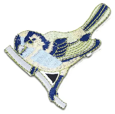 Produktbild von Vogel Auf Ast - Aufnäher, Bügelbild, Aufbügler, Applikationen, Patches, Flicken, Zum Aufbügeln, Größe: 8,9 x 6,5 cm