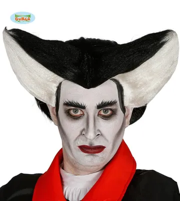 Produktbild von Halloween Perücke Vampir schwarz-weiss