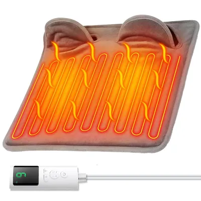 Produktbild von Fußheizkissen elektrisch, 9-stufige Temperaturregelung, LCD-Display, 40×39,5 cm, wärmender Fußwärmer für Büro, Zuhause & Schreibtisch