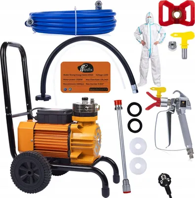 Immagine prodotto di Rosfix Spruzzatore di Vernice Strong Blue Storm SBS03 3500W 22MPA 18L/min + 2x Guarnizioni + Tuta