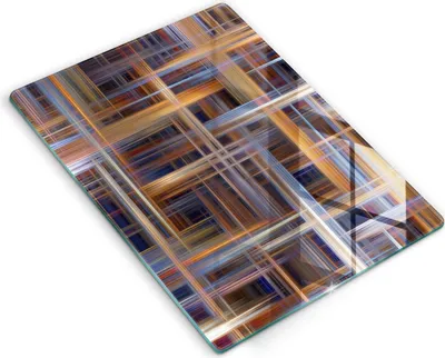 Produktbild von Glasschneideplatte - Herdabdeckplatte - 40x52 cm - Schneidebrett - Spritzschutz - Abstrakte Lackleitungen