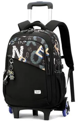 Produktbild von Schulrucksack Jungen mit Rollen, abnehmbar, 26L, Schwarz/Blau