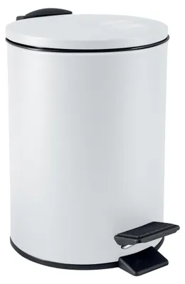 Obrázok produktu pre Pedálový odpadkový kôš Adelar - biely matný 3 litre