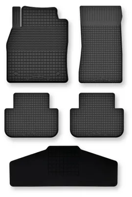 Produktbild von Gummi-Fußmatten mit Tunnelmatte für BMW X7 G07 ab 2018 – 5-tlg, Schwarz, modellangepasst – Wielganizator Semi-Universal