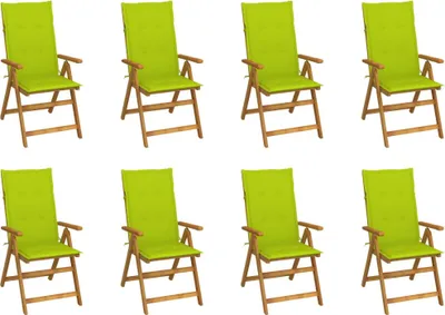 Produktbild von The Living Store Klappbare Gartenstühle mit Kissen 8 Stk. Massivholz Akazie
