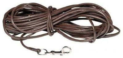 Produktbild von Schwarzer Leder Schweißriemen mit Karabiner, 9,7 m lang, 0,5 cm Durchmesser