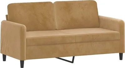 Image de Canapé à 2 places Marron 140 cm Velours