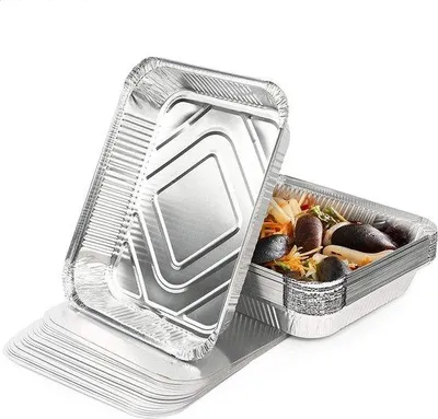 Produktbild von Famanu Aluminiumfolie-Buffetbehälter Ofen- und Gefrierfest - 32 x 26 cm (2350 ml)