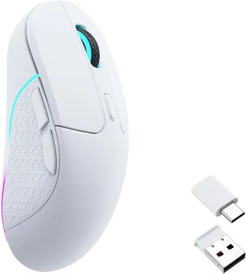 Produktbild von Kabellose Maus,2,4 GHz/Bluetooth 5.1/USB-C-Anschluss,26000 DPI,PAW3395-Sensor, RGB-LED,70 Stunden Akkulaufzeit, 79 g Gaming-Maus für PC,Mac und Laptop