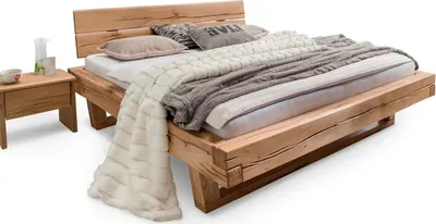 Produktbild von Balkenbett natürliches Wuchsbild Holzbett Bett Wildeiche 200x200 #4517