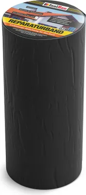 Produktbild von Isolbau Butyl Reparaturband - Schwarz, 300 mm x 10 m - Abdichtungsband für das Dach Loch Rohr wWohnmobile - Wasserdichter Schutz gegen Korrosion Witterung & UV-Bestrahlung - Selbstklebende Klebeband Dichtdnad