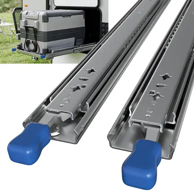 Zdjęcie produktu dla Szyny prowadnic do szuflad ISOISL, z pełnym wysuwem i blokadą bezpieczeństwa, szerokość 53 mm, udźwig do 114 kg, 2 sztuki, długość 550 mm
