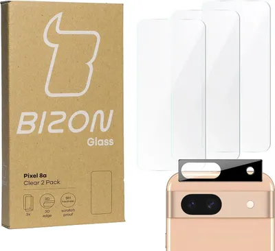 Produktbild von 3x Szkło + szybka na aparat BIZON Clear 2 Pack do Google Pixel 8a