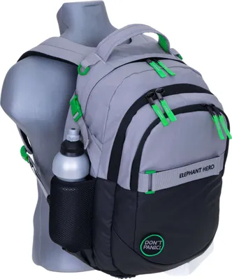 Produktbild von Schulrucksack Elephant Hero Signature Rucksack Jungen Schultasche backpack Schulranzen  Schulmappe Schule Tasche 13047 Color Block Grau Grün