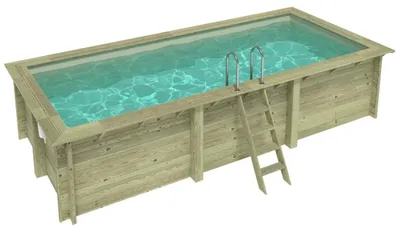 Immagine prodotto di Piscina in legno AQUA 6.1 x 2.85 - H.1.31 m, sabbia, con supporti fissati al calcestruzzo