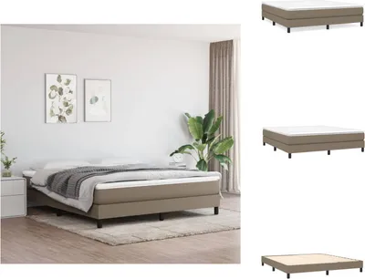 Produktbild von vidaXL Boxspringbett Taupe 160x200 cm Stoff -  Betten & Bettgestelle