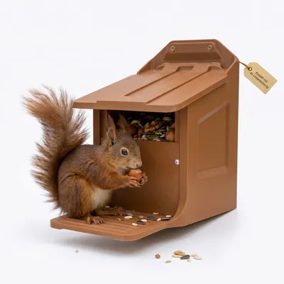 Produktbild von Eichhörnchen Futterhaus aus PETG - Wetterfeste Futterstation