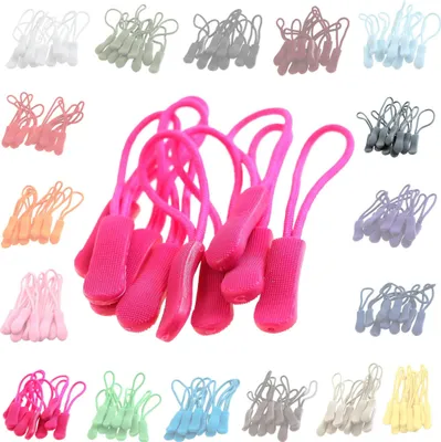 10 Zipper Schlaufen für Reißverschlüsse pink