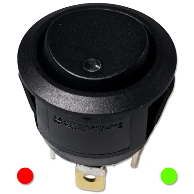 Produktbild von Wippschalter, Schwarz, 3 Positionen, LED Rot/Grün, 14V, 20A, Ø20,2mm