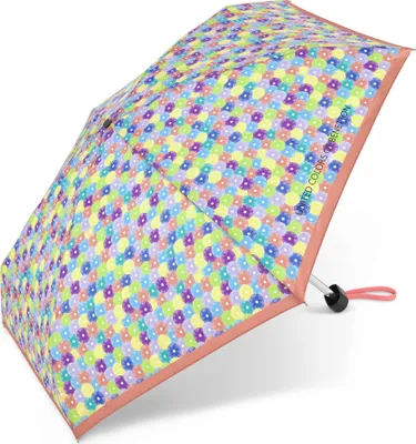 Produktbild von Happy Rain Benetton Ultra Mini Flat Manuell Taschenschirm blooming dots peach
